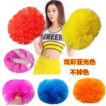 Primary School students competition hand flower aerobics dance hand flower colorful flower ball celebration cheerleading team hand holding decoration