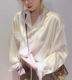 2024 Spring and Summer New Silk Satin Top Light Luxurious Design LW Embroidered Shirt Long Sleeve White Shirt Jacket for Women