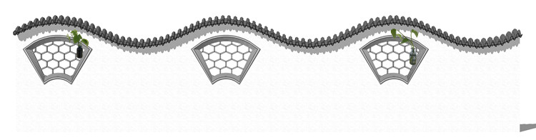 新中式徽派苏州园林风格庭院围墙铁艺防护栏窗花草图大师SU模型