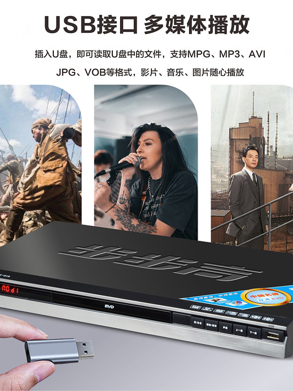 Bbk New Model Home Vcd High-Definition Dvd Player Bluetooth Mp4U Disc Vcd Player Cd Player