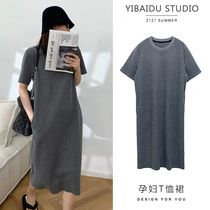 Summer pregnant women dress pure cotton short sleeve T-shirt Summer new loose net red summer pregnant woman dress