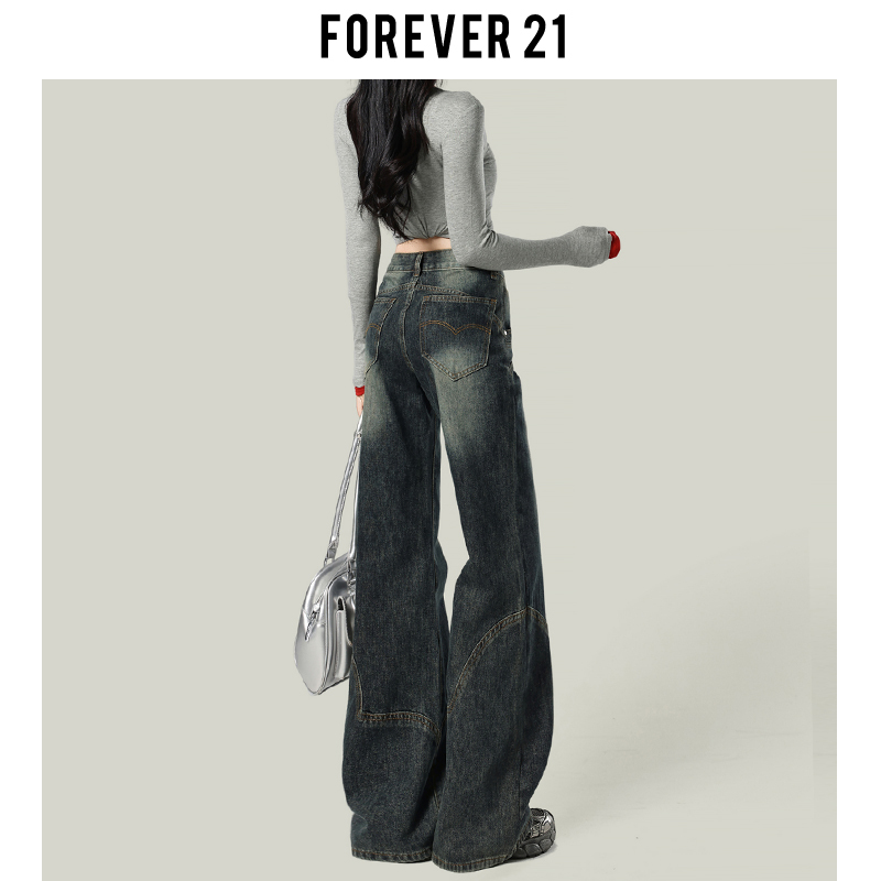 Forever 21 Stylish Low-Rise Flared Jeans for Women, Early Spring, Loose Fit, Pear-Shaped, Bootcut Pants Forever 21 Stylish Low-Rise Flared Jeans for Women, Early Spring, Loose Fit, Pear-Shaped, Bootcut Pants