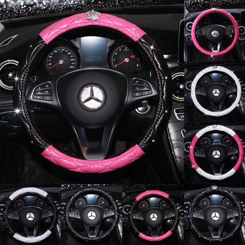 Car steering wheel sleeve Ladies in fashion inlaid with Four Seasons universal Benz BMW Audi adorable personality handlebar sleeve