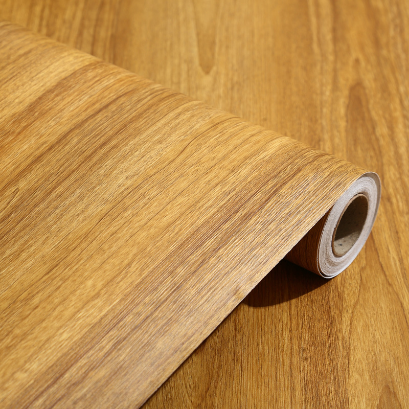 Thickened Nanmu Wood Grain Door Sticker Self-Adhesive Paper Cabinet Waterproof Desktop Sticker Furniture Renovation Wall Sticker Wood Grain Paper