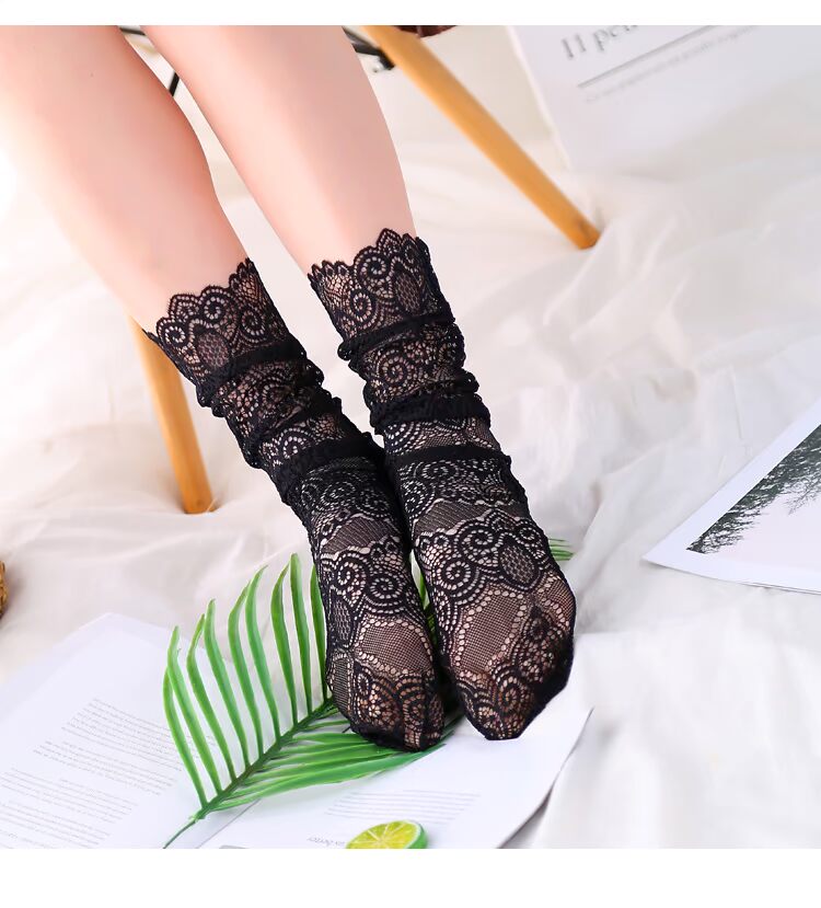 Vớ ren ren nữ Sen vớ vớ retro Phiên bản Hàn Quốc vớ chồng Nhật Bản ống dài của phụ nữ vớ ngắn vớ vớ thủy triều - Vớ mắt cá chân vớ mùa hè siêu mỏng