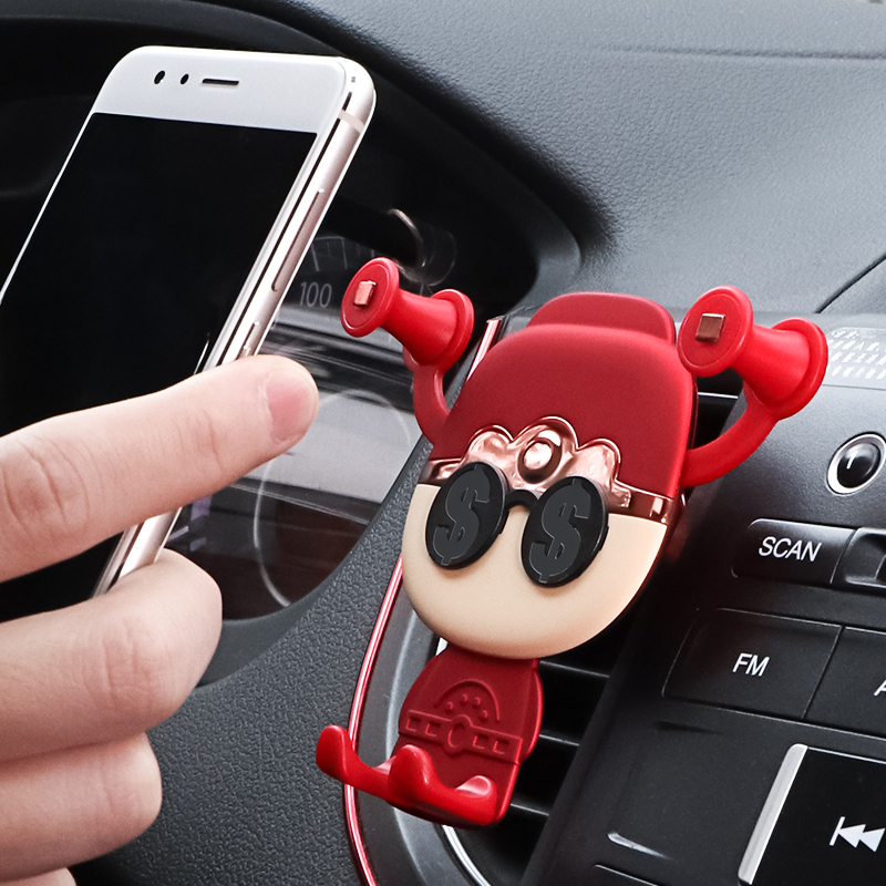 God of wealth car mobile phone rack air outlet support navigation bracket female interior cute cartoon car supplies Daquan