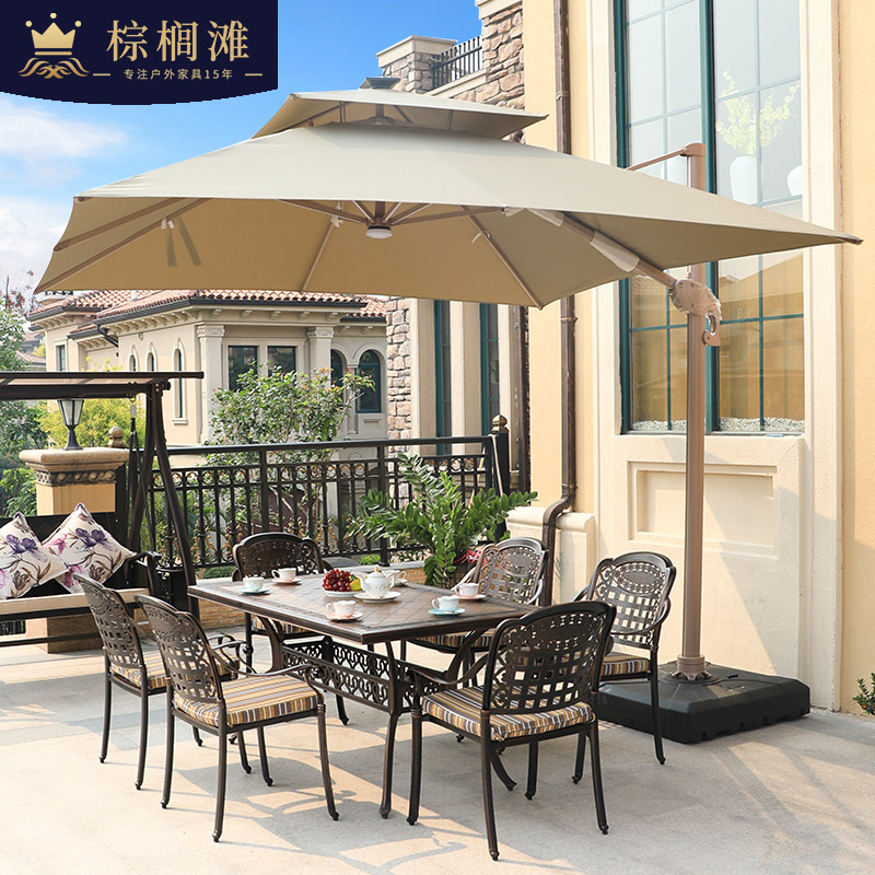 Outdoor Patio Large Roman Umbrella Outdoor Yard Casual Beach Umbrella Garden Side Standout Beach Umbrella Oversized Sun Fan