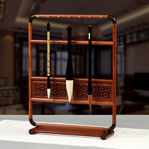 Solid wood brush stand pen hanging 14 hanging acid branch wood Mahogany brush display stand Pen hanging pen shelving calligraphy supplies