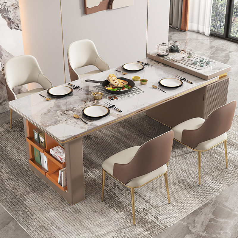 Modern rock tables Table one small household light luxury extension multi-function combination chair bubble tea table spot