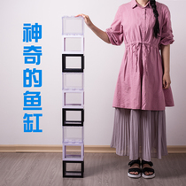 Micro-view new cylinder landscape design Seaweed ball pet superimposed building blocks combination Betta ecological cylinder Office desktop viewing