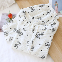 Spring Autumn Season New Lady Long Sleeve Sleeping Clothes Cute Cartoon Home Clothing Fashion Casual Double Layer Pure Cotton Cotton Cloth Suit