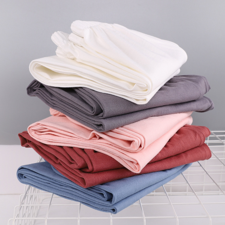 Quần ngủ nữ Nhật Bản cotton mỏng mùa hè và mùa thu giản dị thẳng kích thước lớn cotton buổi sáng tập thể dục quần eo cao nhà - Quần tây sịp nam