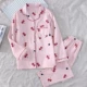 Cặp đôi mẫu Nhật Bản mùa xuân và mùa hè mùa thu cotton gạc đồ ngủ nam và nữ cotton lỏng phiên bản mùa hè của bộ đồ dịch vụ gia đình