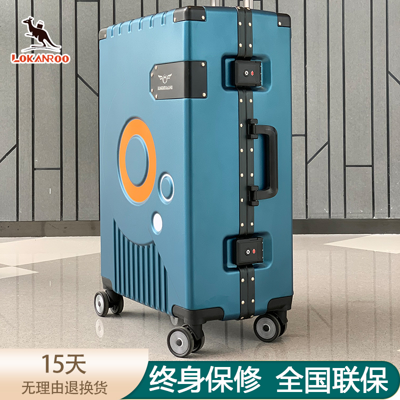 Kangaroo larch box male and female 20 inch ultra silent suitcase net red new 24 password travel boarding leather case 26