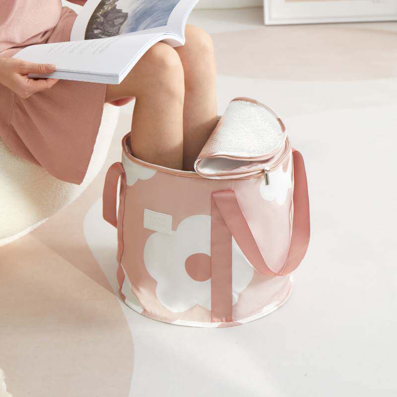 Bubble Foot Bag Portable Bubble Foot Bucket Folding Basin Outdoor Travel Wash Face Theorizer Plus High Over Calf Wash Feet Insulated Bucket