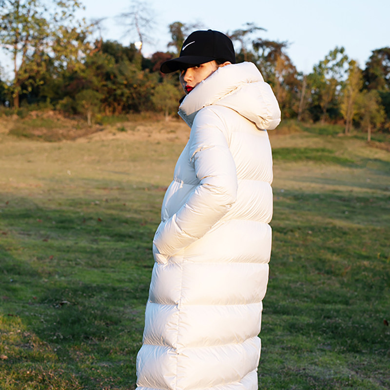 Feather brand 95 % white duck - duvet ~ light and full - thick sweat, ultra - long thickening over knee duvet woman