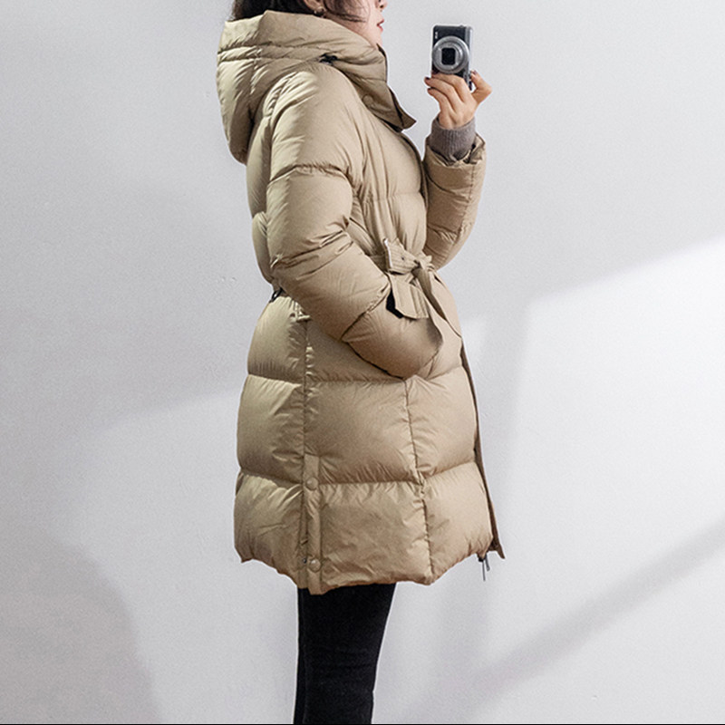 Plums ~ light warm and delicate grades 95 white duck suede collection waist with long version thickened down the down clothes woman