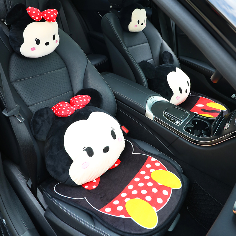 Car interior pillow waist back cushion back waist cushion car seat waist cushion cartoon decoration set cute pillow