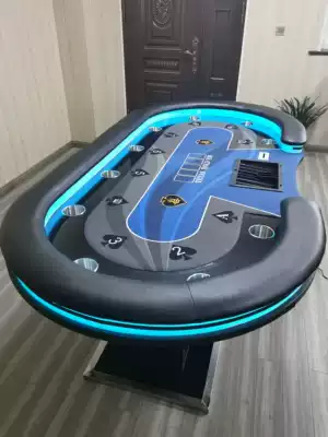 Factory direct luxury Texas Hold'em chip table with remote control LED light desktop cloth pad color size can be customized