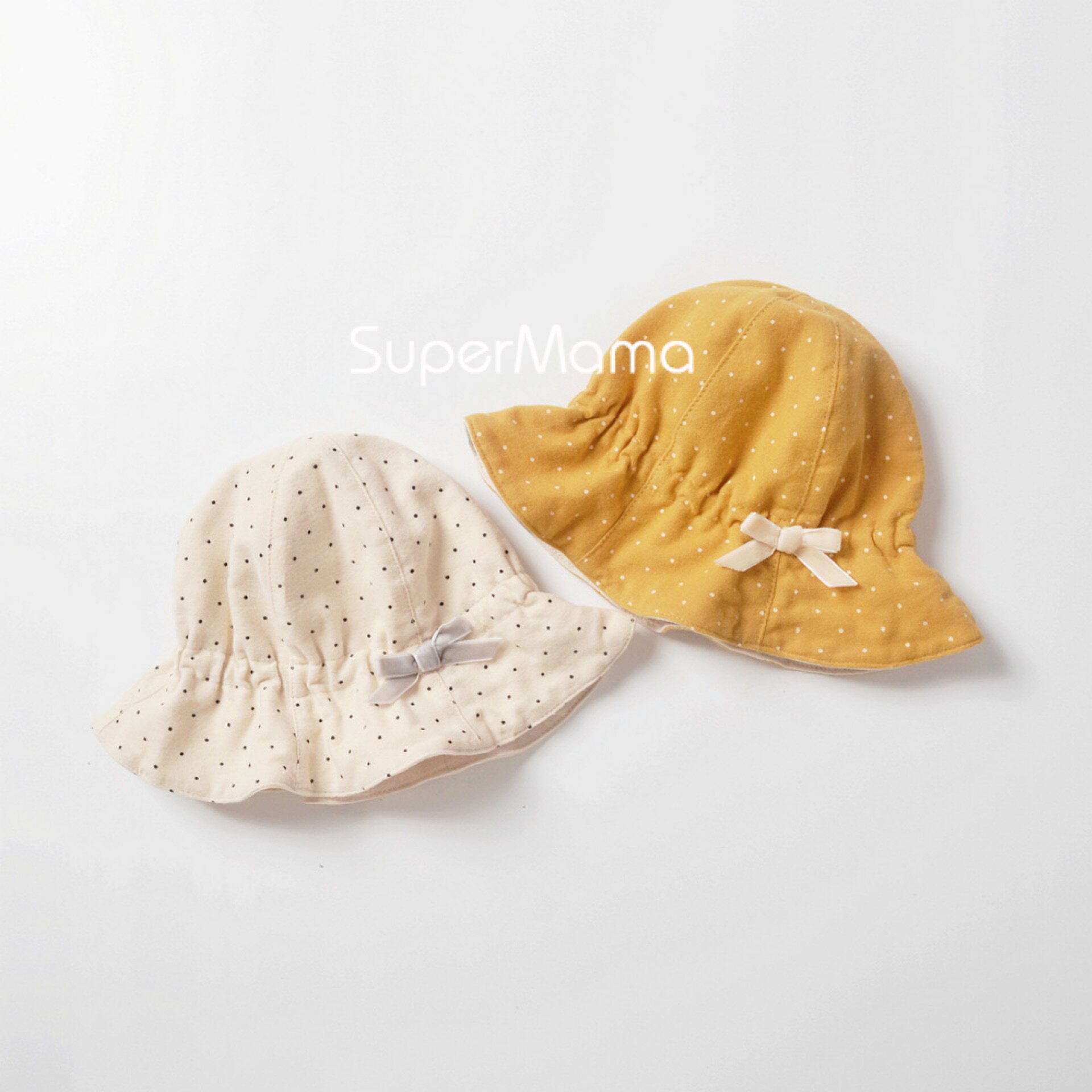 Baby hat autumn and winter thickened female baby sunshade fisherman hat double-layer sanding wave point baby sun pot hat