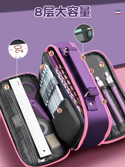 笔袋女孩款小学生文具盒2025新款男孩款女生一年级文具袋收纳袋铅笔盒大容量英伦风初中学生用帆布简约高颜值