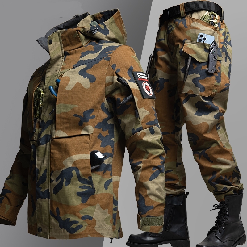 Walkfield Spring & Fall New Camouflage Outdoor High-End Suit Men's and Women's Tactical Clothing Field Instructor Clothing Jacket