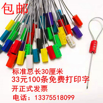 Disposable steel wire seal tightening plastic lead blockade buckle meter container logistics seal blockade cable tie