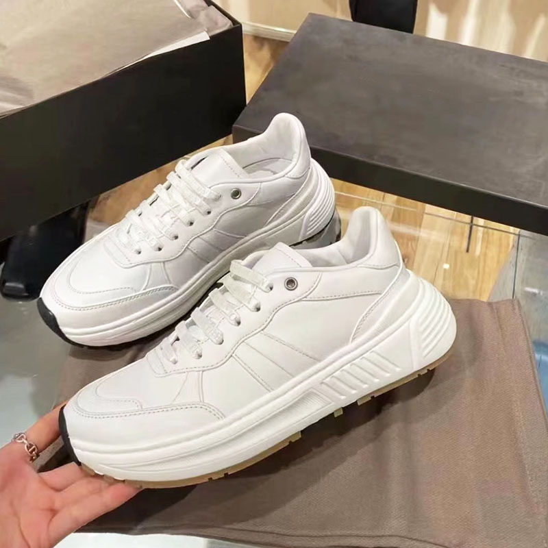 2022 new lace up casual leather old men and women men's and women's straps small white sports thick bottom increased all-match board shoes