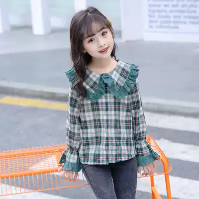 Girl shirt autumn 2020 new children plaid shirt girl cotton foreign style top child Korean tide