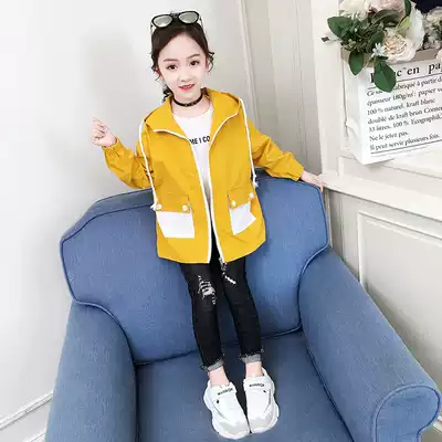 Girls 'autumn jackets 2020 new Korean Western style tops Girls' autumn hooded baseball uniforms children's jackets trend