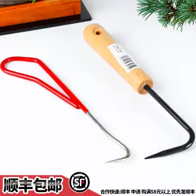 Single tooth turn basin knife root hook stainless steel bonsai tool change pot root root root root pull grass green plant change pot garden supplies
