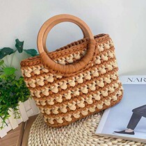 Retro Handmaid Handbag Diy Gift Material Bag Handwoven Wool Wire Diy Women Handbag Woven Bag