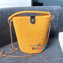 Brief Fashion Bucket Sloping Satchel 100 Hitch Weave Crochet Hook Wool Bag Lady Material Bag Handmade Diy Non Finished Product