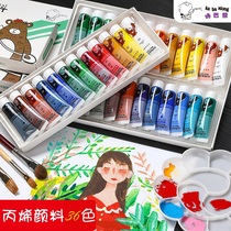 Acrylic pigment set textile pigment beginner painting shoes diy hand-painted graffiti material wall painting special painting children non-toxic waterproof Bingxie boxed painting Non-fading material dye wall painting