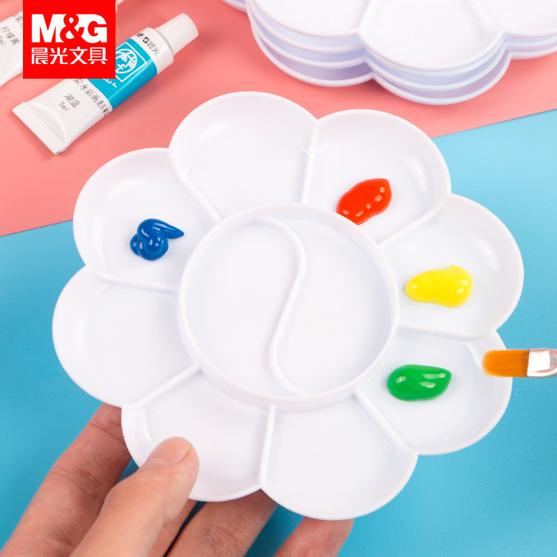 Morning Light Watercolor Water Pink Plum Blossom color pan small number 10 g 14 Gjelly 1 country painting propylene elementary school children with fine art children drawing paint box large number plastic case toning disc paint box