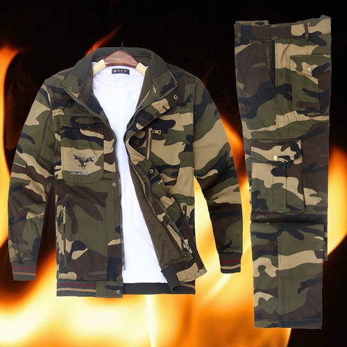 Флисовый камуфляжный комбинезон, удерживающие тепло демисезонные штаны