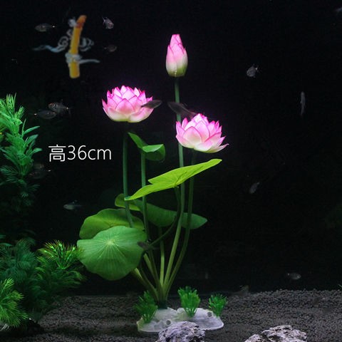 Fish tank flowers grass water grass fish grass simulation lotus flower fake lotus flower plastic flowers and grass landscape decoration in the fish tank