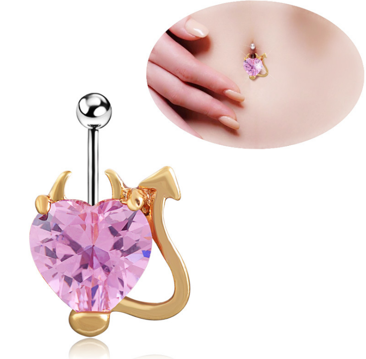 Umbilical nail female sterling silver belly button navel Super flash drill big drill puncture jewelry European and American personality nightclub diamond navel
