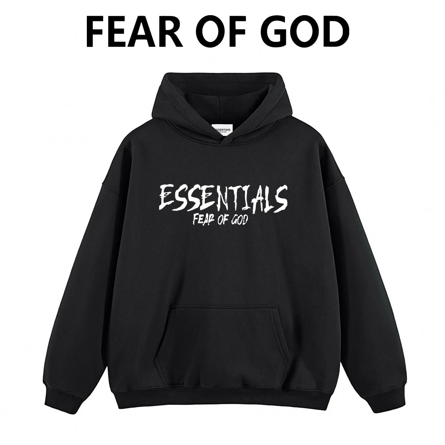 ESSENTIALS Художественный шрифт FOG двойная линия свитшот с капюшоном тяжелый повседневный осень и зима свободная футболка для мужчин и женщин