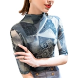 Футболка, эластичная сетка, спортивная одежда, высокий воротник, большой размер