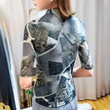 Футболка, эластичная сетка, спортивная одежда, высокий воротник, большой размер