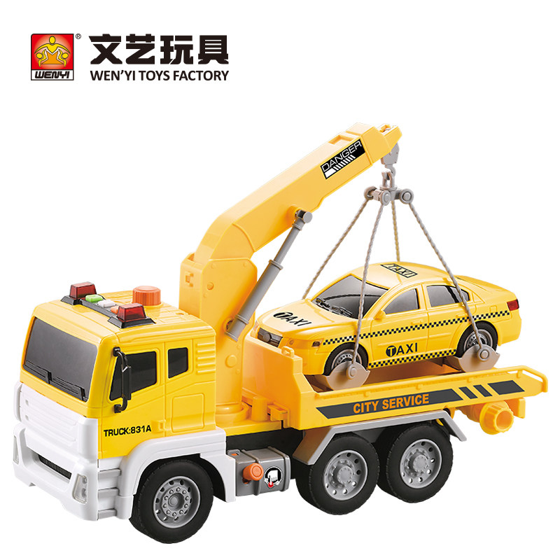 Large tablet cart toy engineering road clearance rescue truck truck crane boy toy car