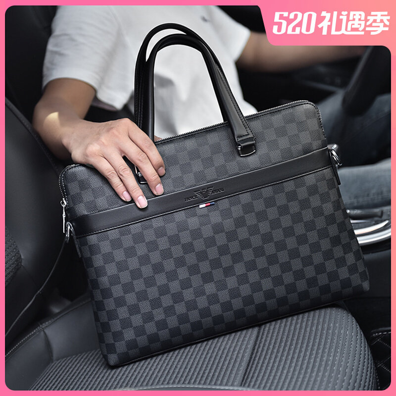 Kerry Yamanini genuine leather briefcase male business minimalist casual single shoulder diagonal satchel Bull Leather Handbag