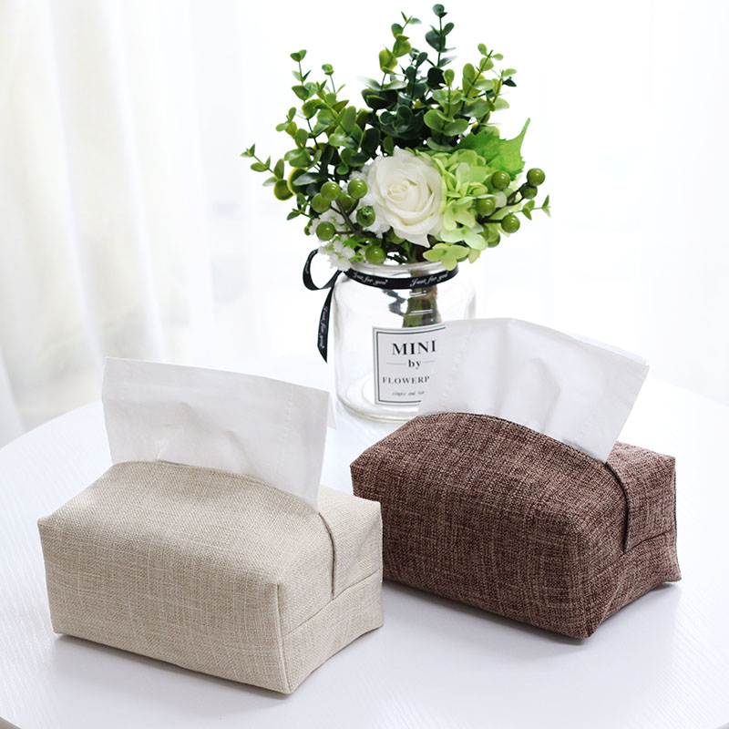 Creative Nordic ins tissue box set living room household cotton and linen car carrying removable sanitary carton tea ceremony handmade fabric bag