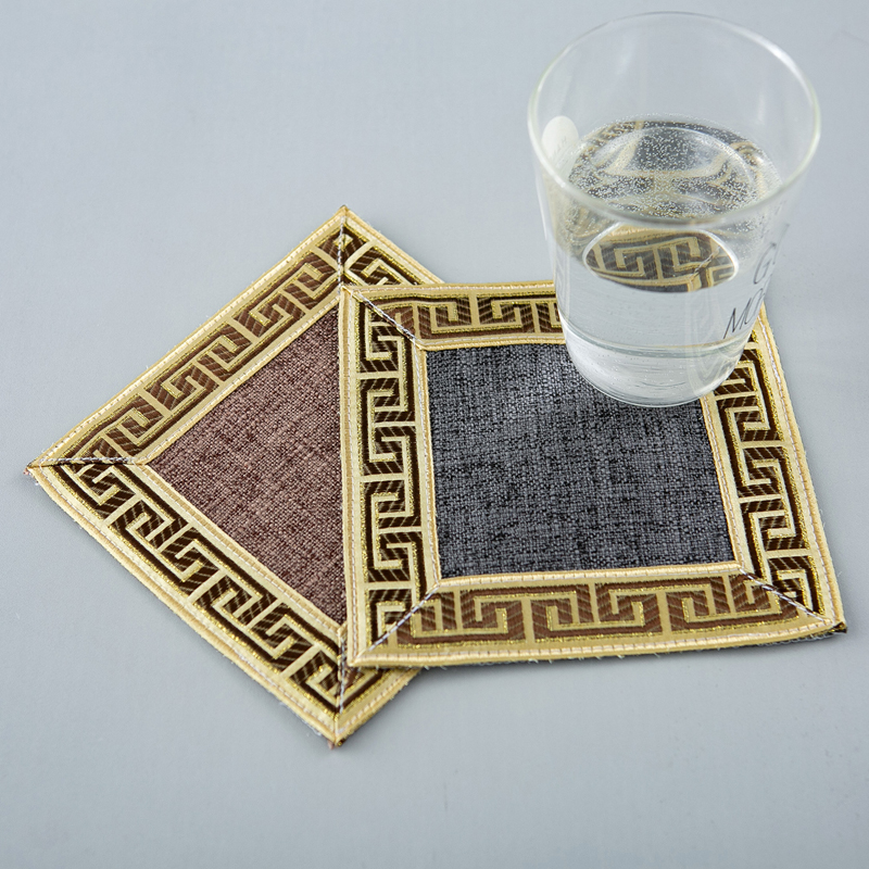Coaster heat insulation pad tea ceremony cotton linen handmade cloth art diy square linen small piece table mat high temperature anti-scalding pad