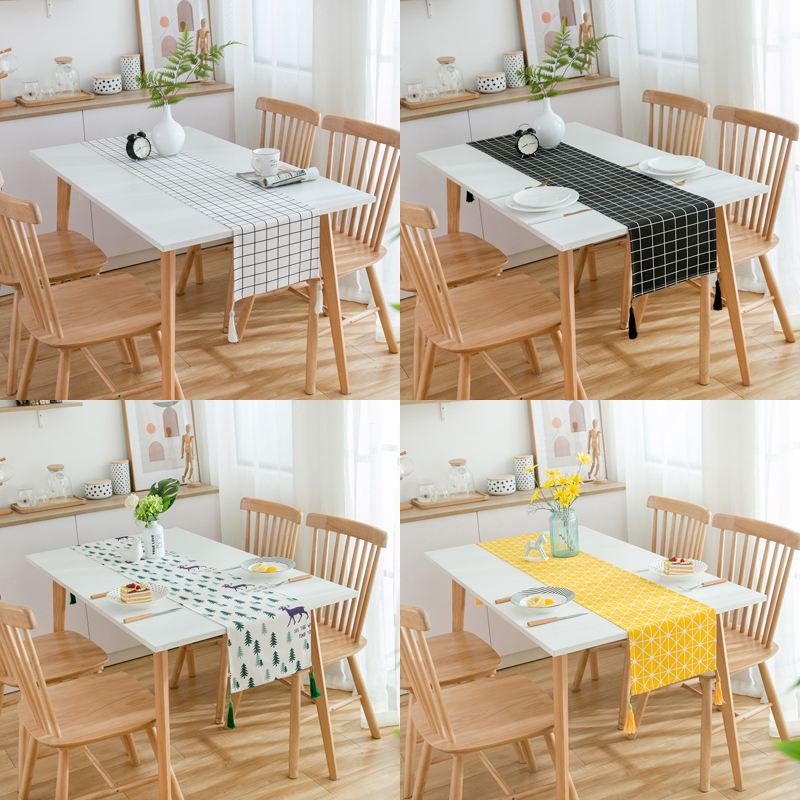Table Flag Nordic Modern Simple Chinese Light Luxury Tablecloth Tea Table Tea Ceremony Tea Flag TV Cabinet Cover Cloth Shoe Cabinet Cloth Cotton