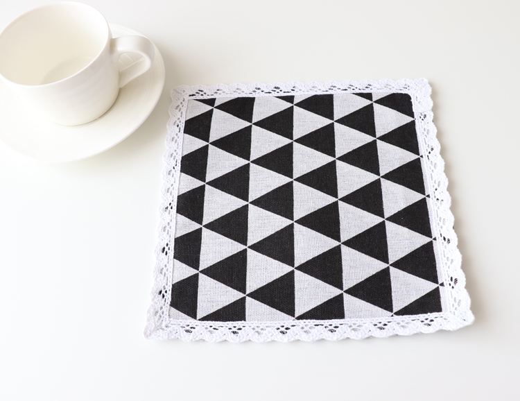 Coaster cách nhiệt pad bảng mat vải thảm bông phong cách Bắc Âu nhà hàng phương tây trang trí mat bát mat tấm mat khăn trải bàn chống thấm