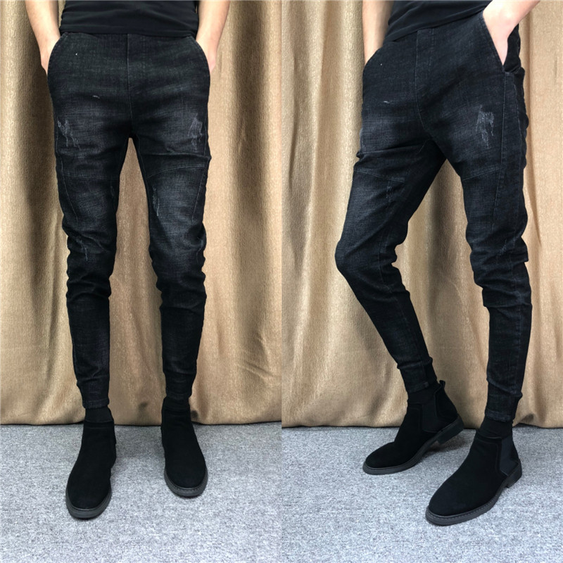 Social men's pants tennis red Tongan bungles Jeans Spirit small footed Pants Trendy Personality Pencil Pants