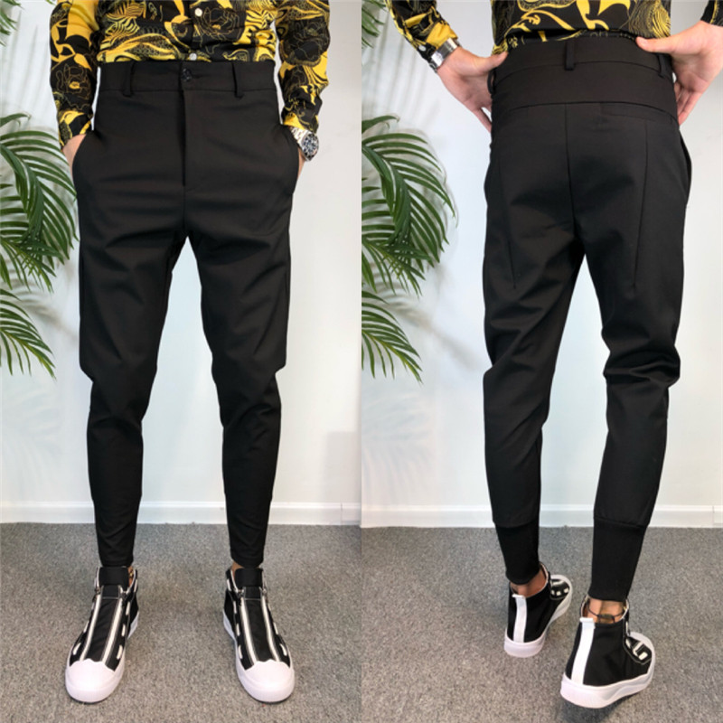 Summer spirit small group of pants with slim fit and thin western pants humbling net red cobblical elastic narrow leggings pants casual men's pants