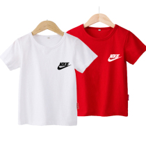 Boys' short-sleeved t-shirts Children's loose and half-sleeved girls' white shirts